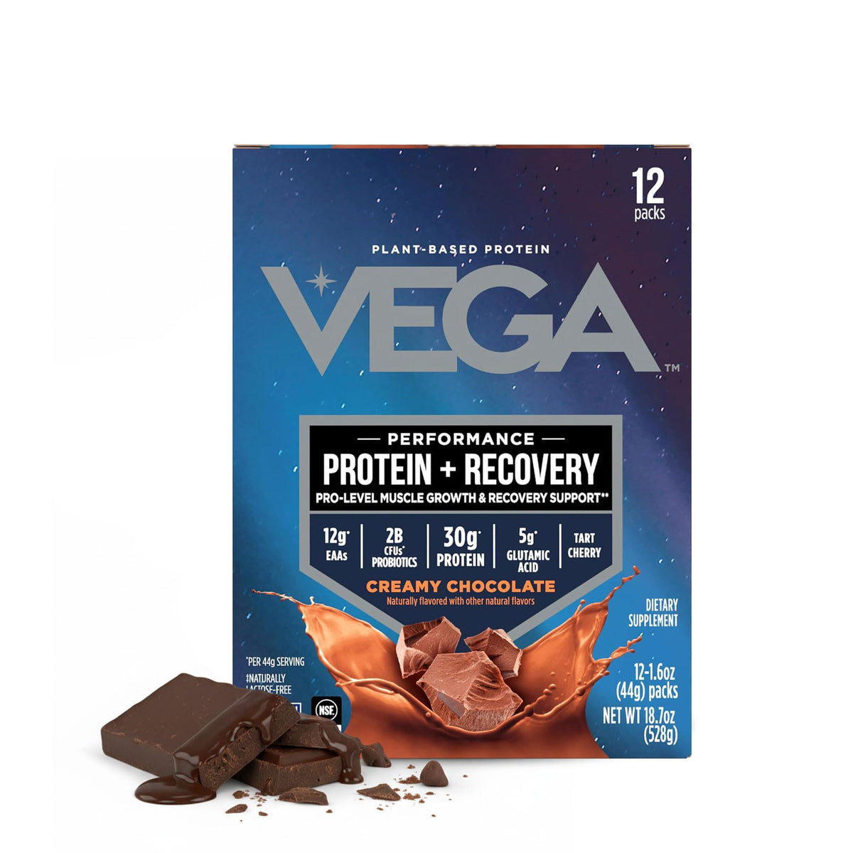 Vega Protein + Recovery, Mocha – 30g Vegan Protein, Dairy & Gluten Free, Probiotics, NSF Certified, 67.2 oz (45 Servings)