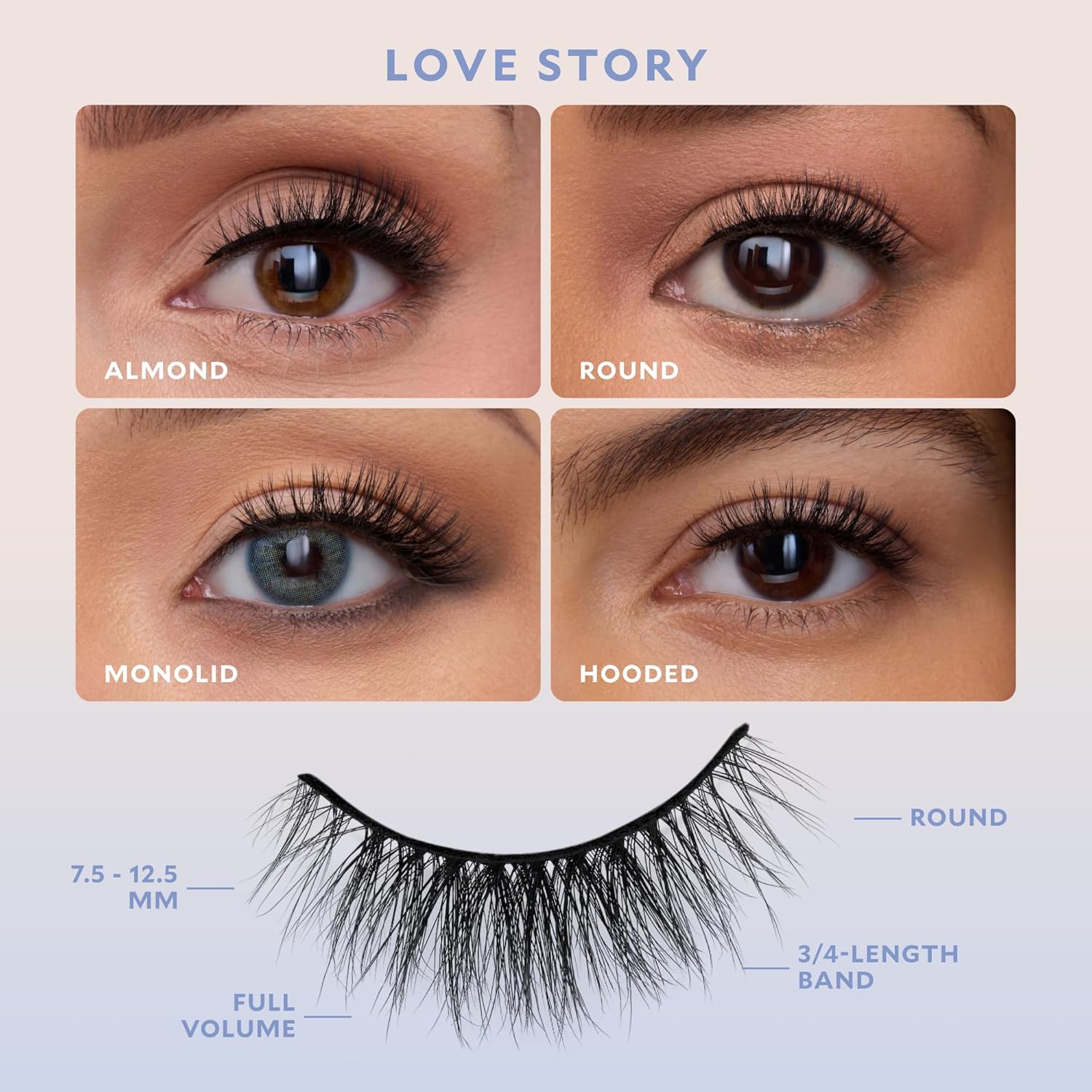 Velour Effortless Self Adhesive Eyelashes (2-Pack), Reusable Pre Glued Strip Lashes, No Trim Needed Lash Strips, Press On Eyelashes No Glue Needed, Lightweight Adhesive Eyelash Strips